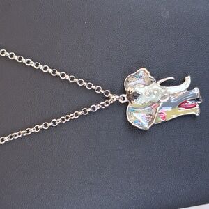 New Enamel Alloy‎ Crystal Africa Elephant Necklace Pendant Wild Animal Charm